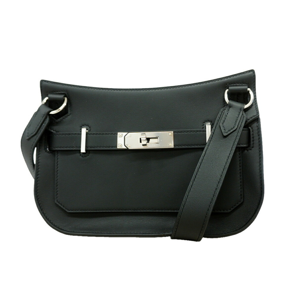 Hermes Jypsiere Mini Swift Shoulder Bag, Black, K Stamp, Women's